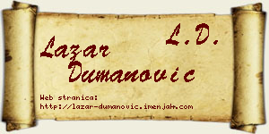 Lazar Dumanović vizit kartica
